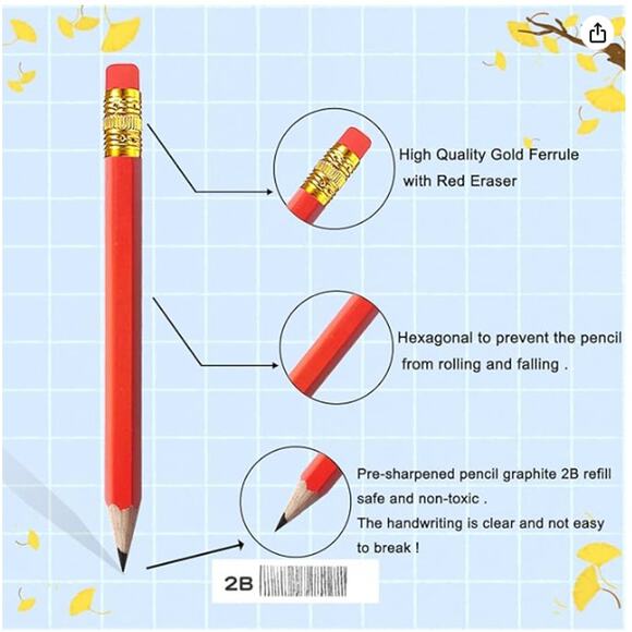 Six (6) Memo Size 6'' x 9'' Clipboards and 25pcs Pocket Pencils with erasers - Picture 7 of 7